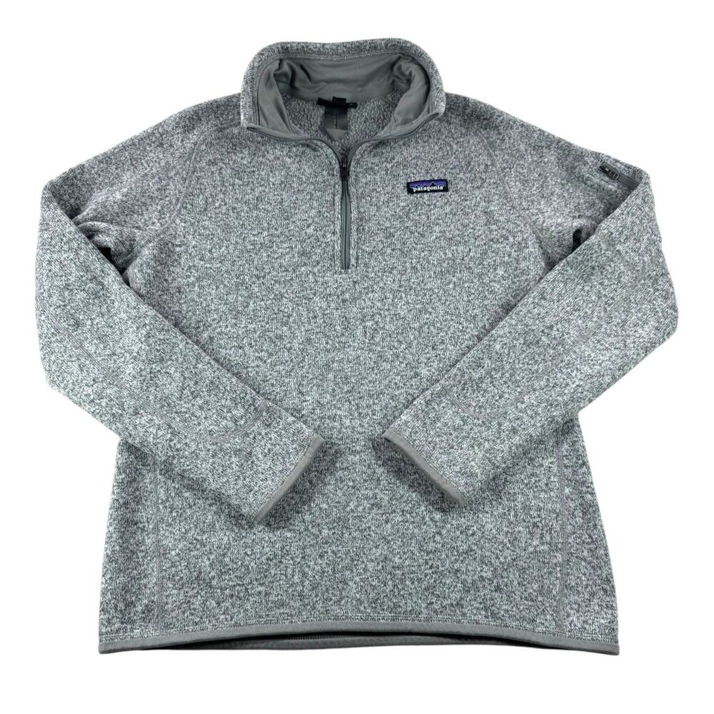 Patagonia Better Sweater Womens L Heathered Grey Long Sleeve Pullover 1/4 Zip